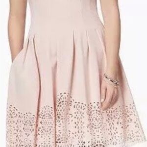 Vince Camuto Blush Lace Midi Dress
